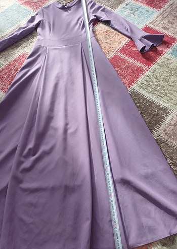 Uzun Kollu Mor Kadın Elbise - Görsel 2