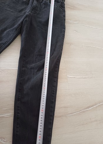 Gri Kadın Bol Kesim Kemerli Jean - Görsel 2