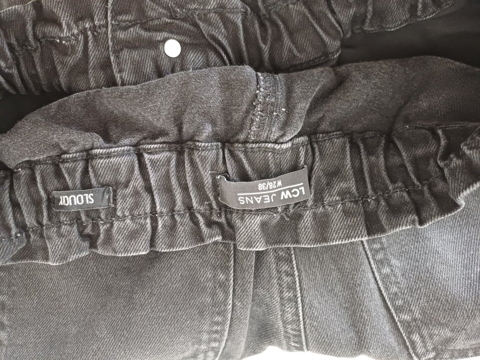 Gri Kadın Bol Kesim Kemerli Jean - Görsel 4