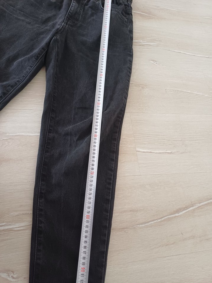 Gri Kadın Bol Kesim Kemerli Jean - Görsel 2