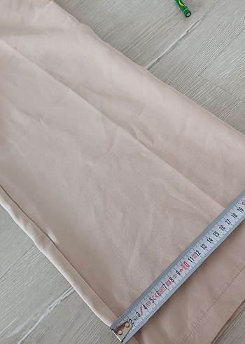 Bej Kemerli Kadın Kumaş Pantolon - Görsel 2