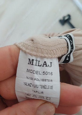 Bej Kemerli Kadın Kumaş Pantolon - Görsel 5