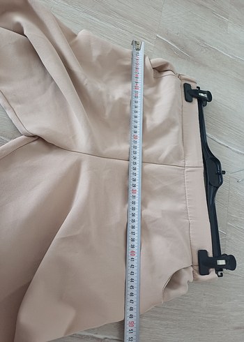 Bej Kemerli Kadın Kumaş Pantolon - Görsel 4