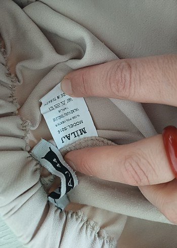 Bej Kemerli Kadın Kumaş Pantolon - Görsel 6