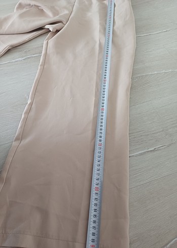 Bej Kemerli Kadın Kumaş Pantolon - Görsel 3