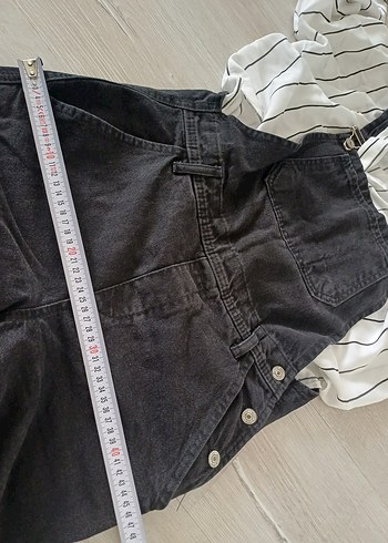 Siyah Kadın Denim Uzun Tulum - Görsel 7