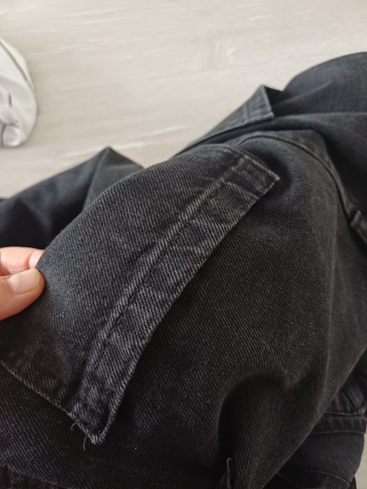 Siyah Kadın Denim Uzun Tulum - Görsel 4