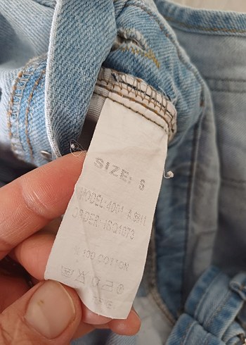 Kadın Buz Mavi Midi Kot Salopet - Görsel 6