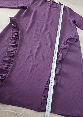 Kadın Mor Uzun Kollu Fırfırlı Tunik - Görsel 2