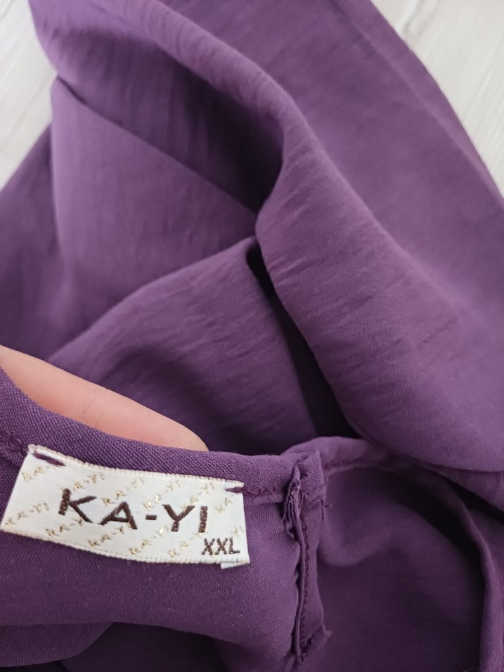 Kadın Mor Uzun Kollu Fırfırlı Tunik - Görsel 4
