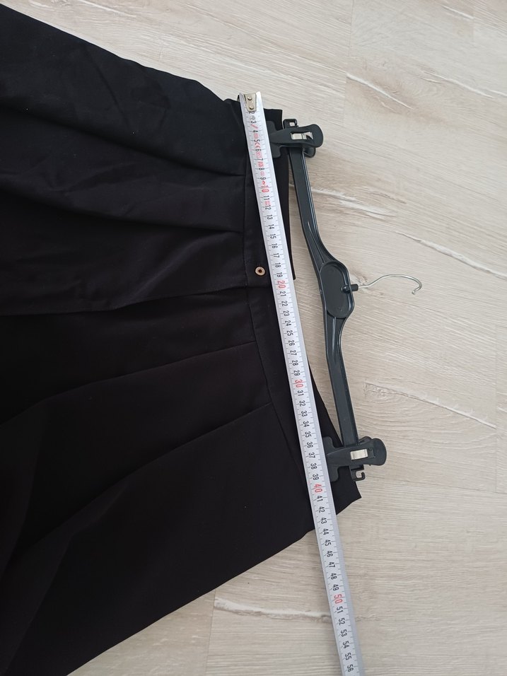 Drapeli Siyah Kadın Kumaş Pantolon - Görsel 5