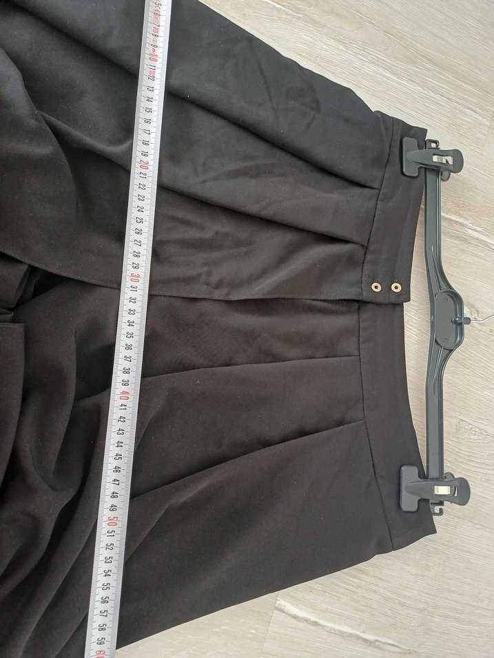 Drapeli Siyah Kadın Kumaş Pantolon - Görsel 4