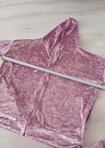 Pembe Kadın Salaş Kadife Eşofman Takımı - Görsel 4