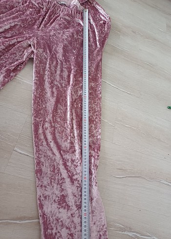 Pembe Kadın Salaş Kadife Eşofman Takımı - Görsel 5