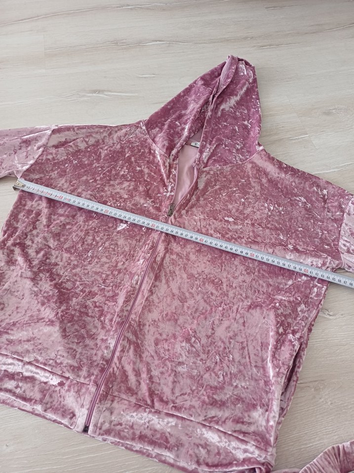 Pembe Kadın Salaş Kadife Eşofman Takımı - Görsel 4