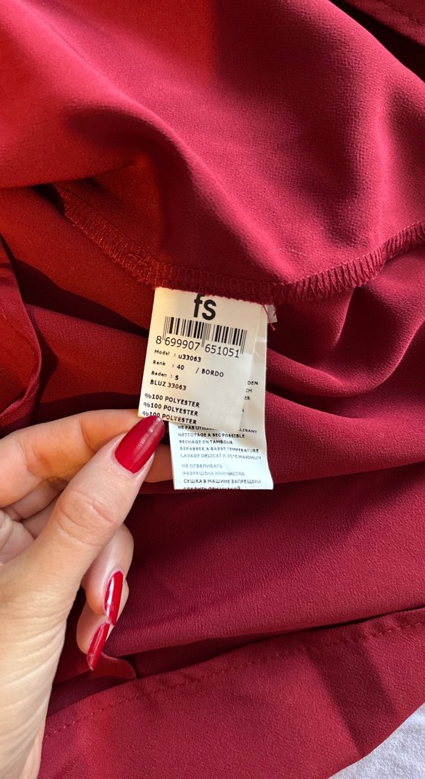 Bordo Düğmeli Tunik - Görsel 3