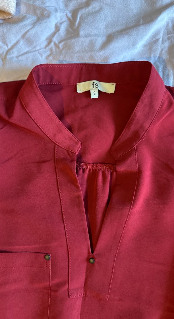 Bordo Düğmeli Tunik - Görsel 2