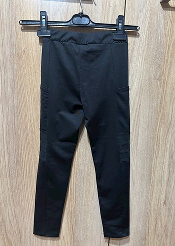 7-8 yaş Siyah Elastik Spor Tayt - Görsel 4