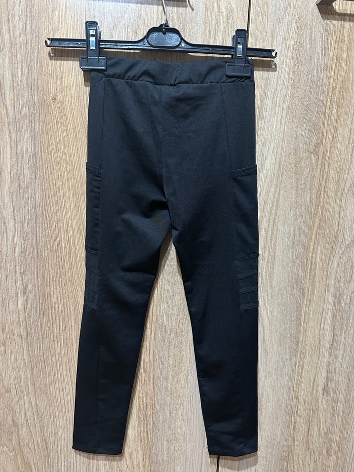 7-8 yaş Siyah Elastik Spor Tayt - Görsel 4