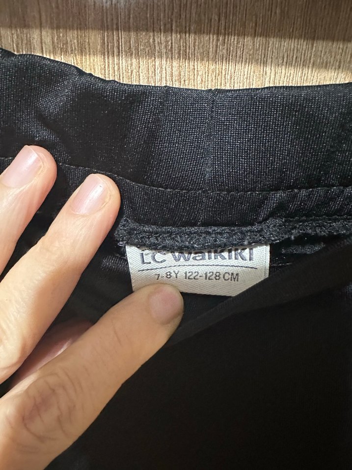 7-8 yaş Siyah Elastik Spor Tayt - Görsel 3