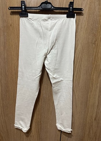 7-8 yaş Kız Çocuk Beyaz Pamuklu Tayt - Görsel 3