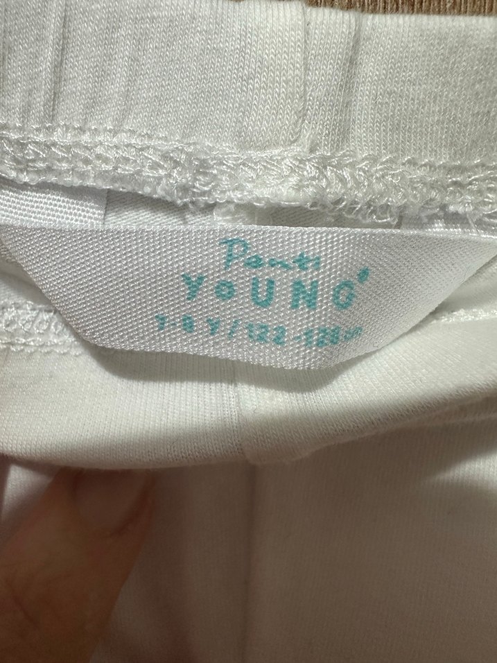 7-8 yaş Kız Çocuk Beyaz Pamuklu Tayt - Görsel 2