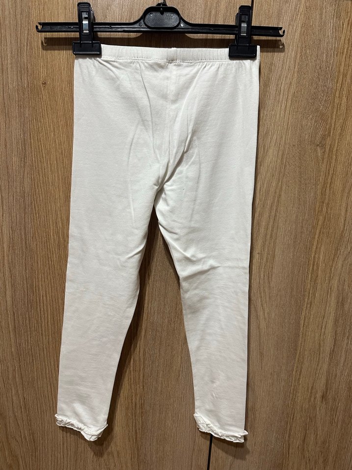 7-8 yaş Kız Çocuk Beyaz Pamuklu Tayt - Görsel 3