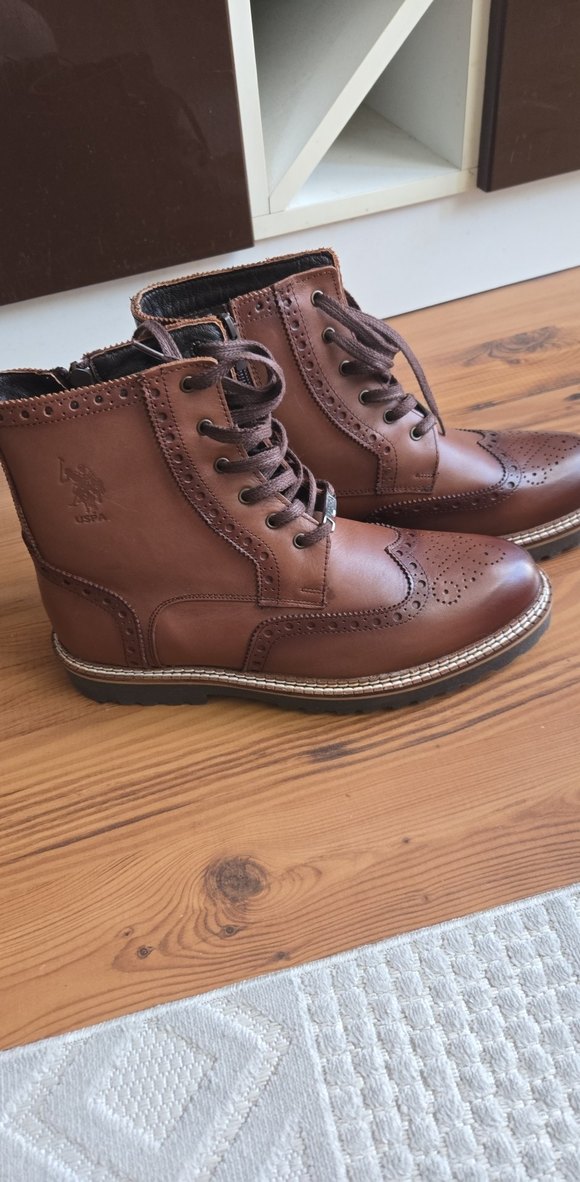 Klasik Erkek Deri Kahverengi Bot - Görsel 5