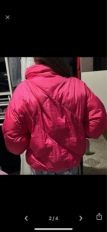s Beden Pembe şişme mont