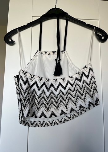 Kadın Beyaz Gri crop - Görsel 2