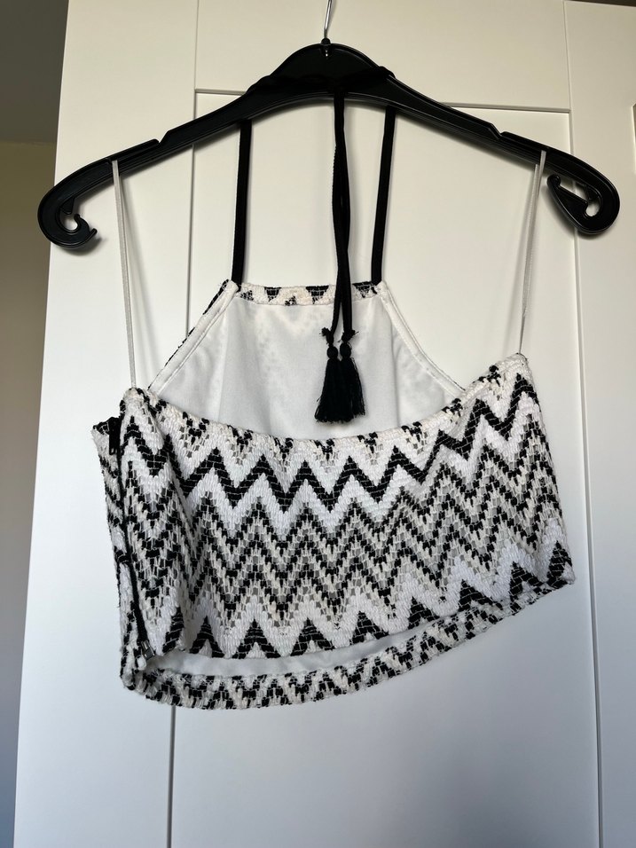 Kadın Beyaz Gri crop - Görsel 2