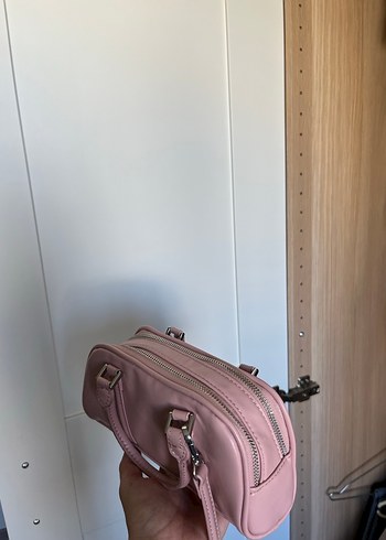 Pembe Deri Kadın Omuz Çantası - Görsel 2