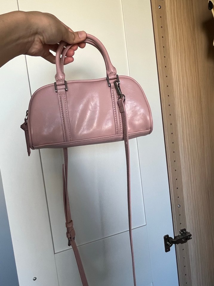 Pembe Deri Kadın Omuz Çantası - Görsel 4