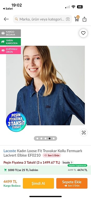 Lacoste elbise