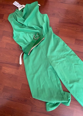 Kadın Yeşil Kemerli Uzun Tulum etiketli ürün - Görsel 3