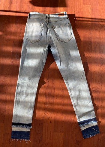 Kadın Gri Mavi Normal Kesim jeans - Görsel 2