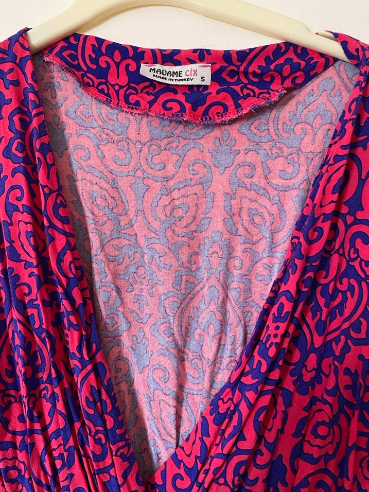 Kadın kruvaze yaka önden yırtmaçlı elbise - Görsel 5