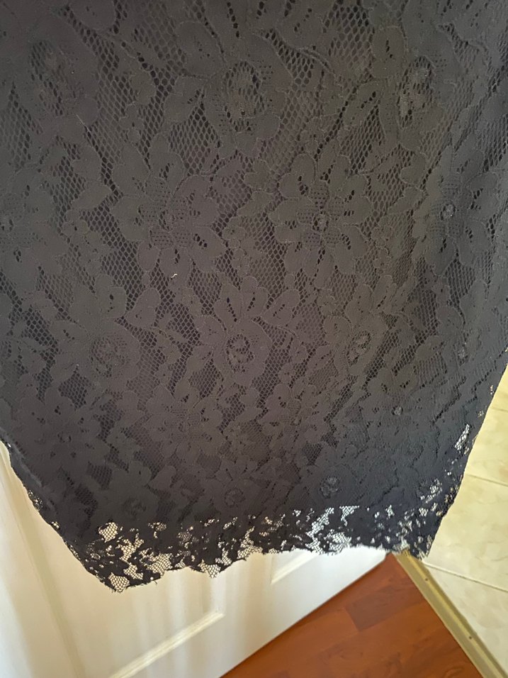 Dantel Detaylı Siyah Midi Kalem Etek - Görsel 3