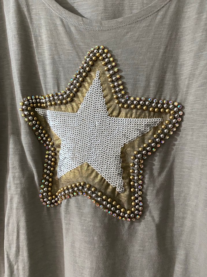 Uzun Kollu Gri Kadın Tişört - Görsel 2