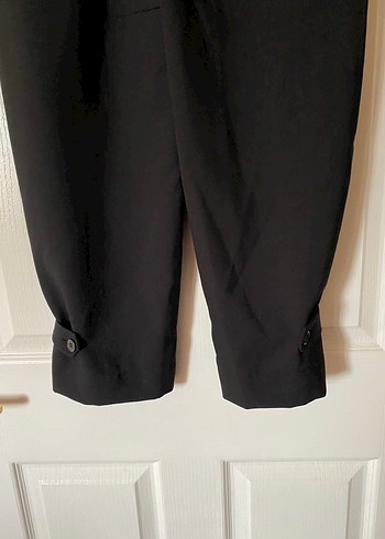 Siyah paça detaylı Kadın Kumaş Pantolon - Görsel 5