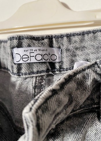 Defacto 38 beden Gri Kadın Mini Kot Şort - Görsel 6