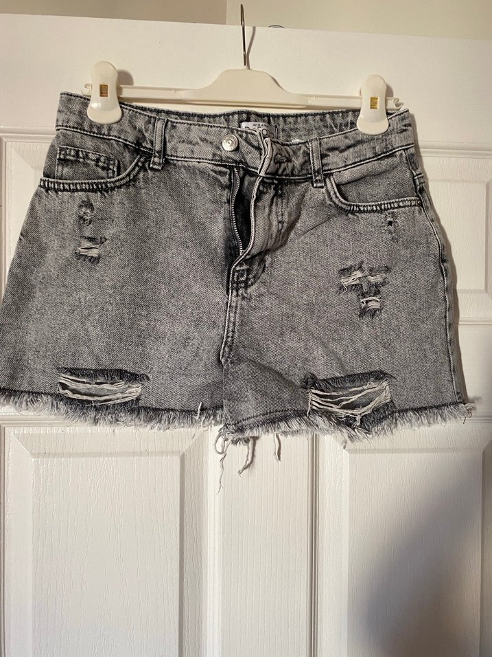 Defacto 38 beden Gri Kadın Mini Kot Şort - Görsel 4