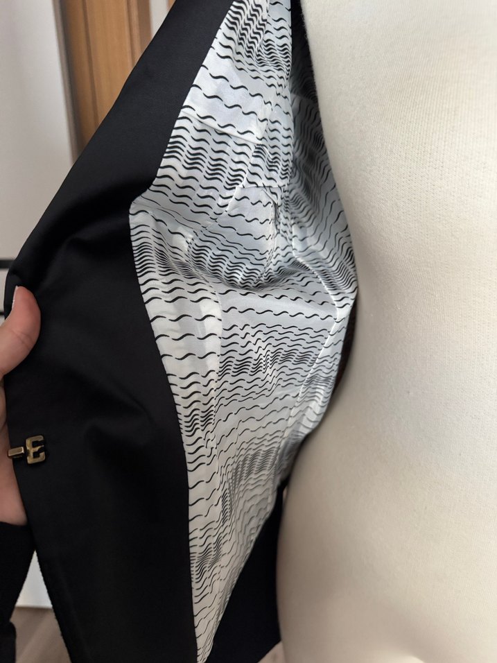 Siyah Kadın Düğmeli Ofis Blazeri - Görsel 5