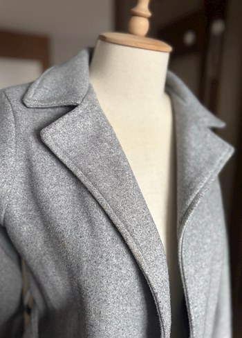 Gri Kuşaklı Uzun Kadın Kaban - Görsel 5