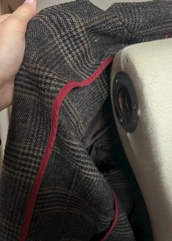 Kahverengi Ekose Düğmeli Ceket - Görsel 7