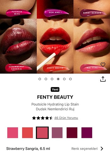 Fenty Beauty Dudak Nemlendirici Ruj - Strawberry Sangria - Görsel 2