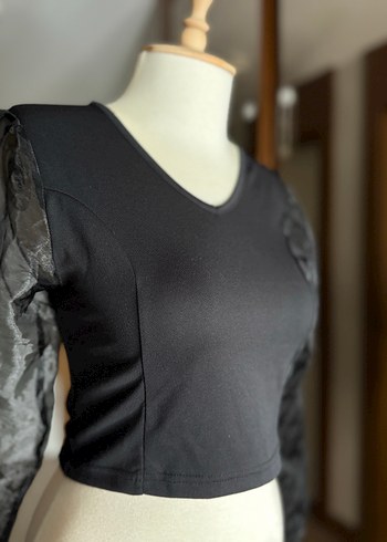 Siyah V Yaka Gotik Kadın Bluz - Görsel 6