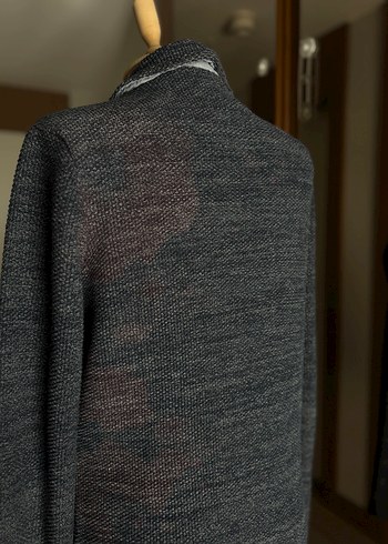 Düğmeli Gri Triko Ceket - Görsel 6