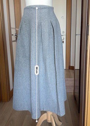 Gri Uzun Kollu Keten Vintage Takım - Görsel 8