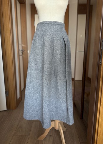 Gri Uzun Kollu Keten Vintage Takım - Görsel 6